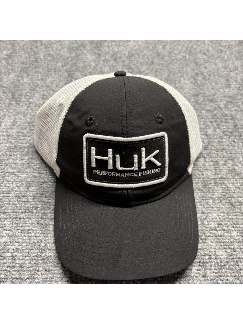 HUK Men's Black and White Hat